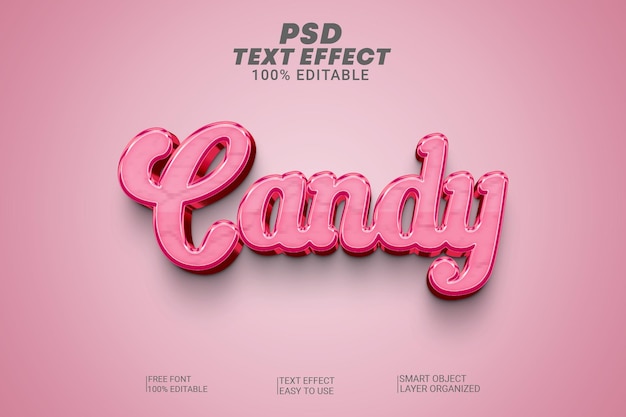 Stile effetto testo candy 3d