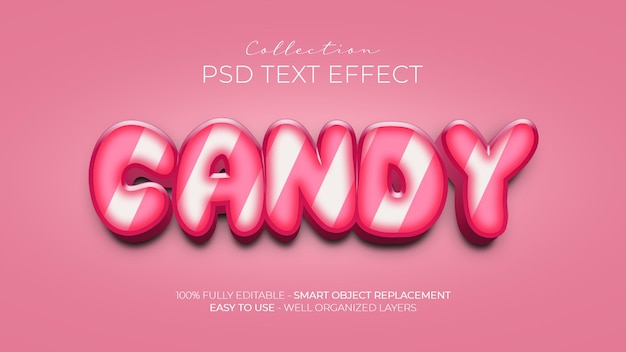 Effetto testo candy 3d