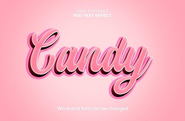 PSD candy 3d text effect
