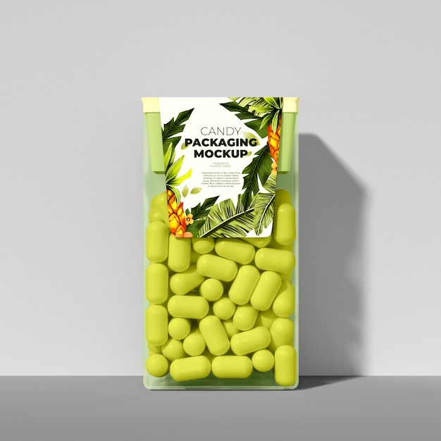 PSD mockup di sacchetti di caramelle