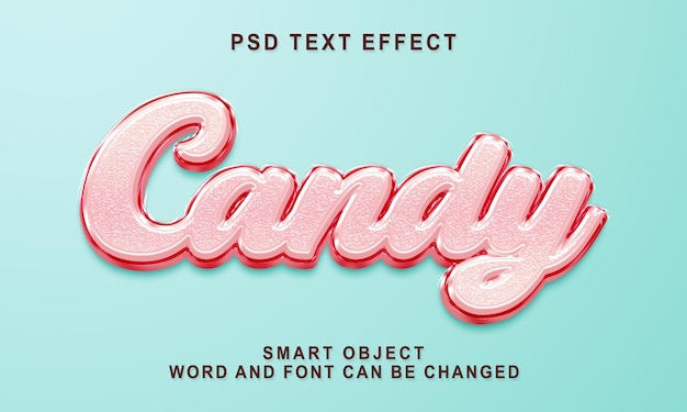 PSD modello di effetto di testo modificabile in stile audace candy