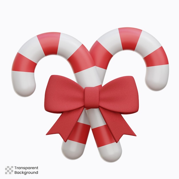 Candy Cane 3D Icon Illustrations