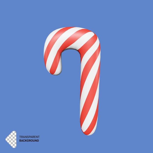 Candy cane in 3d rendering