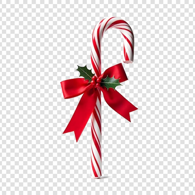 PSD candy cane christmas decoration transparent background