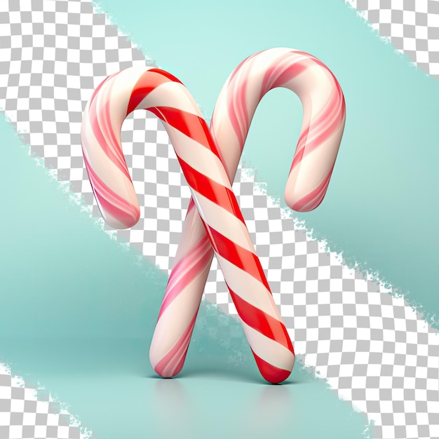 Candy canes for christmas on a transparent background