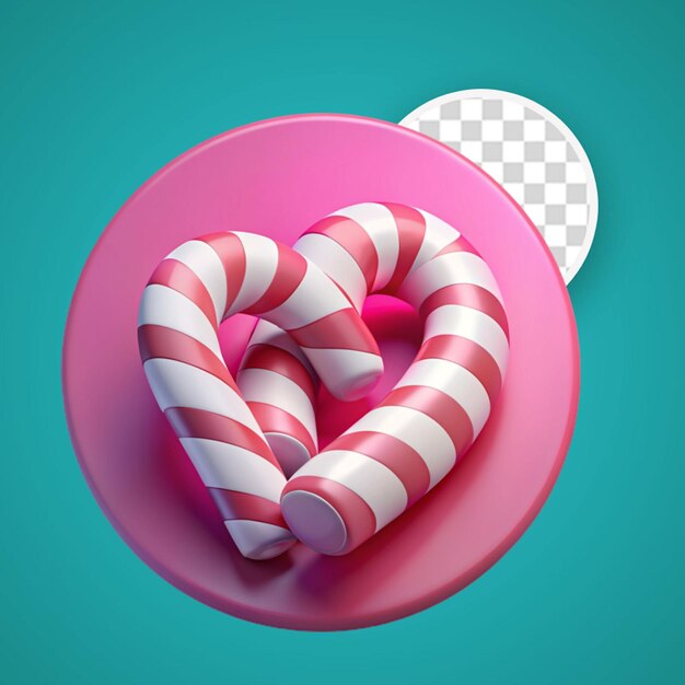 PSD candy canes for christmas on a transparent background