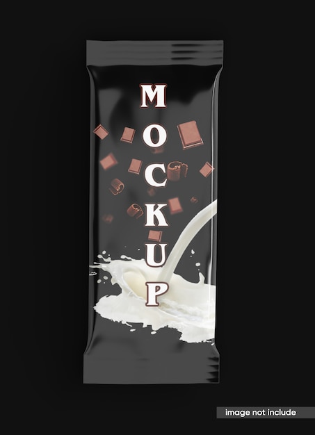 Mockup della barra di cioccolato della caramella isolato