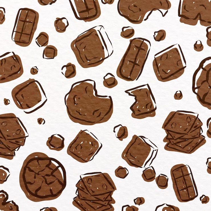 PSD candy and chocolate collection in hand drawn style