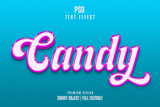 PSD candy editable 3d text effect style template