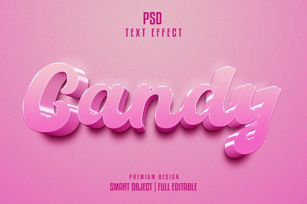 PSD candy editable 3d text effect