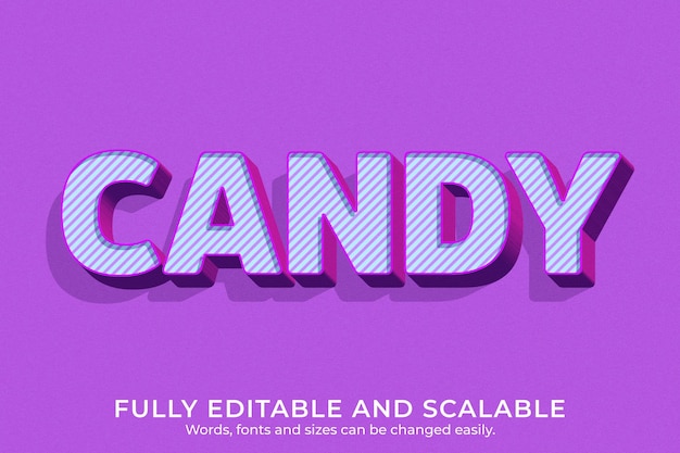 PSD candy editable 3d text effects template