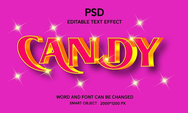 candy editable psd text effect