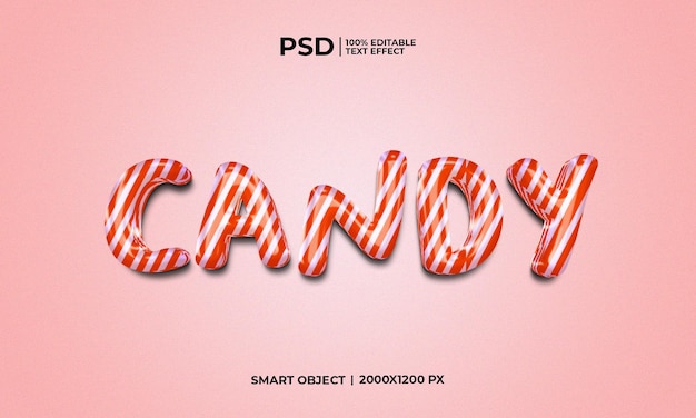 PSD effetto di testo modificabile di candy