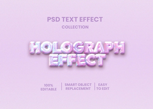 Candy holographic in colorful text effect