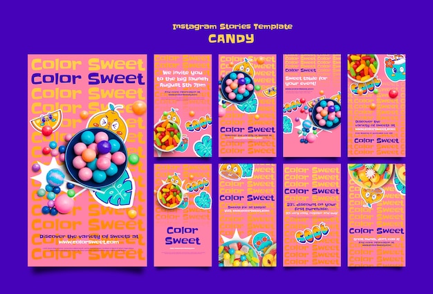 Candy instagram stories template design