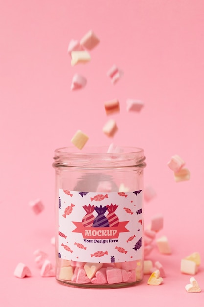 PSD candy jar mockup design