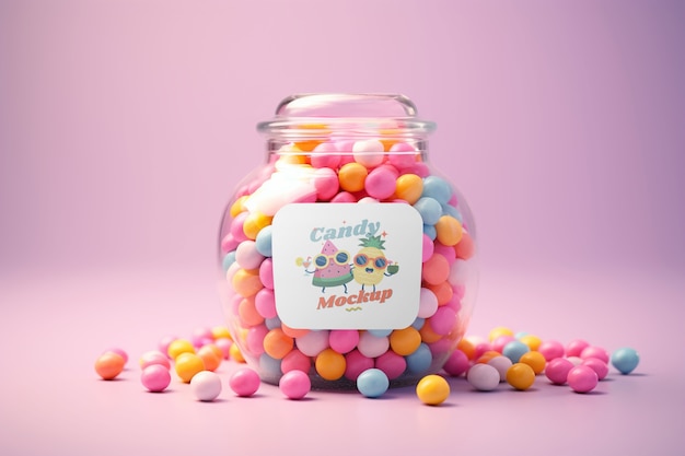 PSD candy jar mockup design