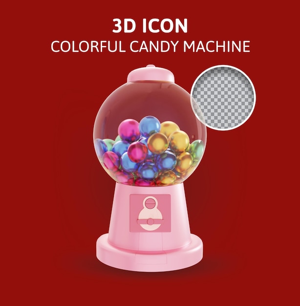 PSD illustrazione di rendering 3d della macchina per caramelle