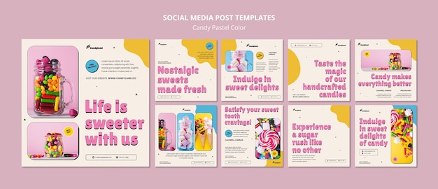 PSD candy pastel color template design