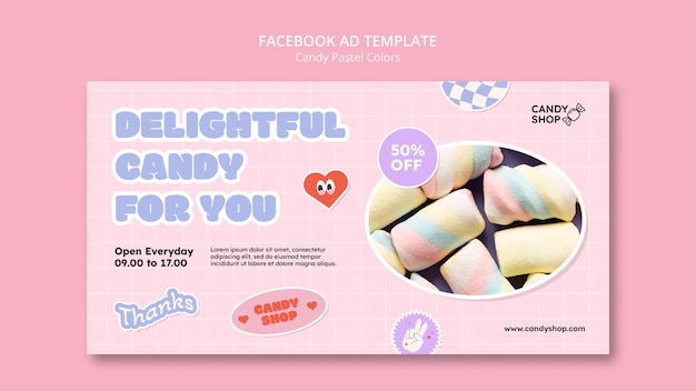 Candy pastel colors facebook template