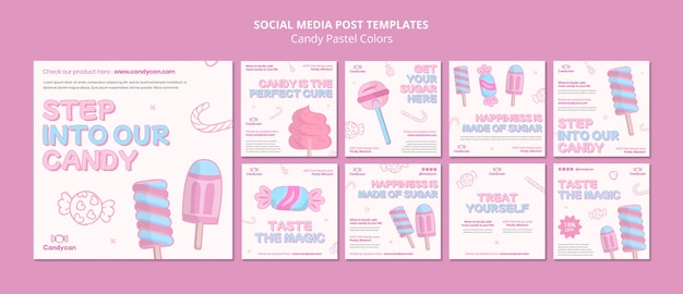 PSD candy pastel colors instagram posts