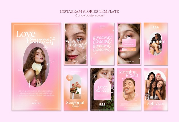 PSD candy pastel colors  instagram stories