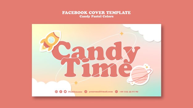 PSD candy pastel colors template design