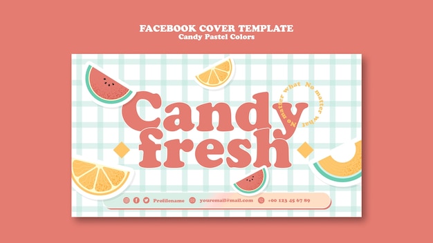 PSD candy pastel colors template design