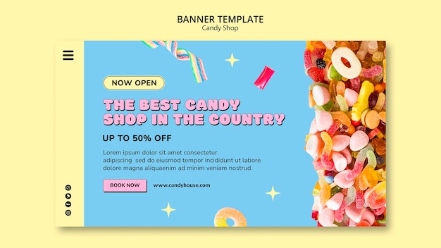 PSD candy pastel colors template design