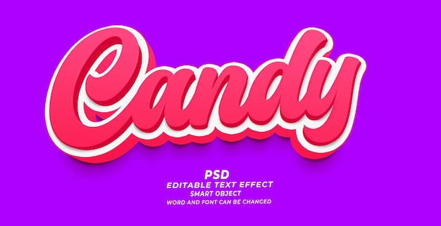 PSD candy psd 3d modificabile modello photoshop effetto testo