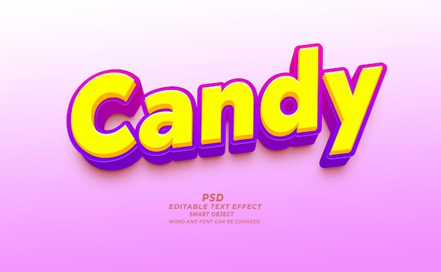 Candy PSD 3D редактируемый текстовый эффект