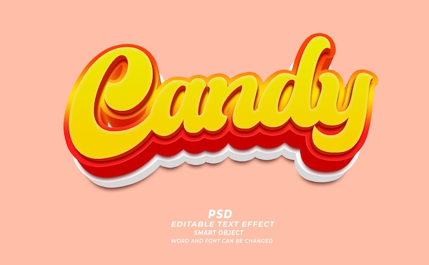 Candy PSD 3D edytowalny styl efektów tekstowych