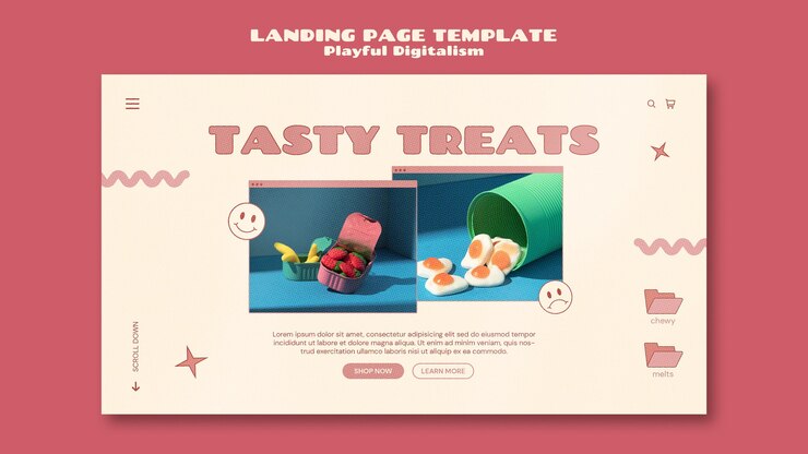 PSD candy shop landing page template