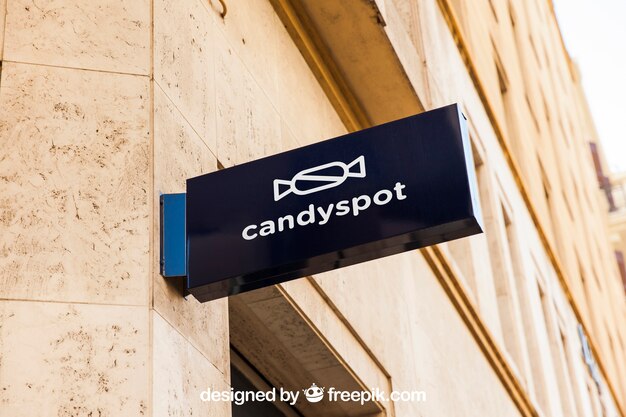 Candy shop sign mockup