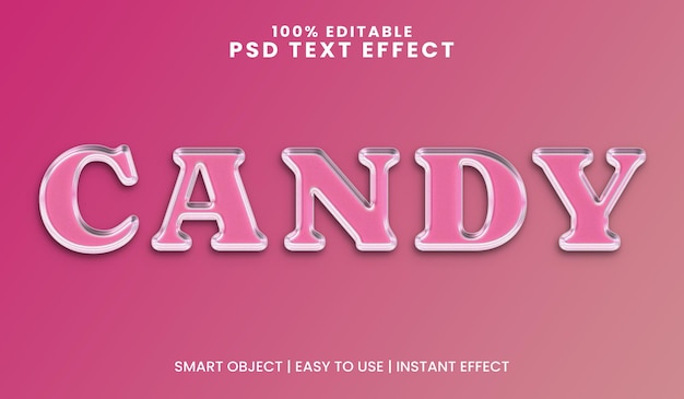 Candy Sweet Pink 3D Text Effect Fun Typography
