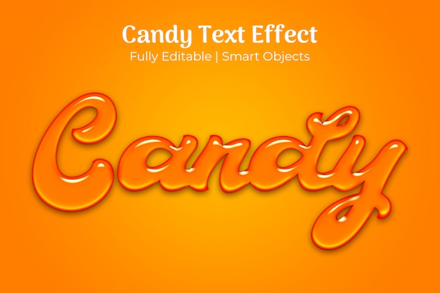 PSD Эффект текста конфеты