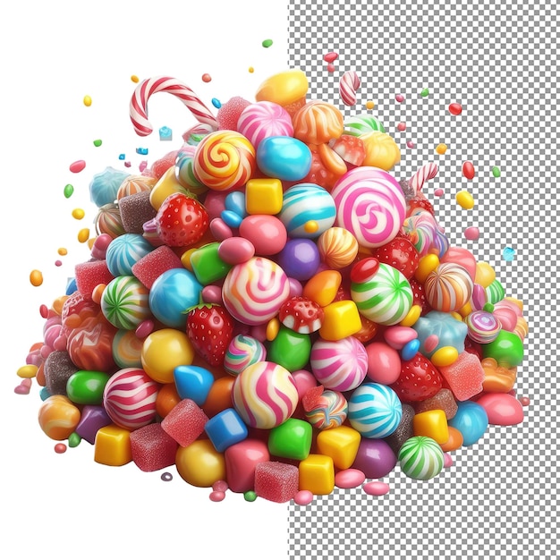 PSD candy wonderland explore realistic isolated sweet delights