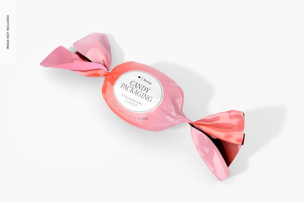 PSD candy wrapper mockup perspective