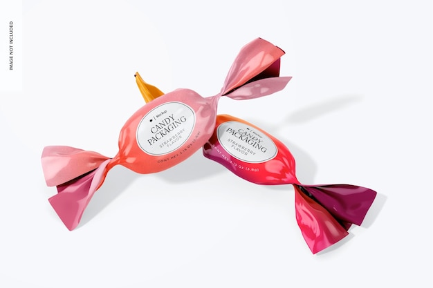 PSD candy wrappers mockup leaned