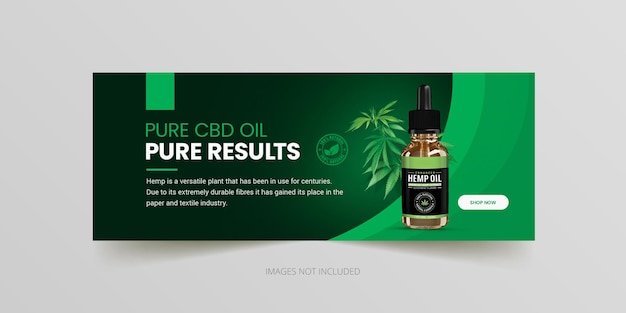 Cannabis hemp product cbd oil social media banner template