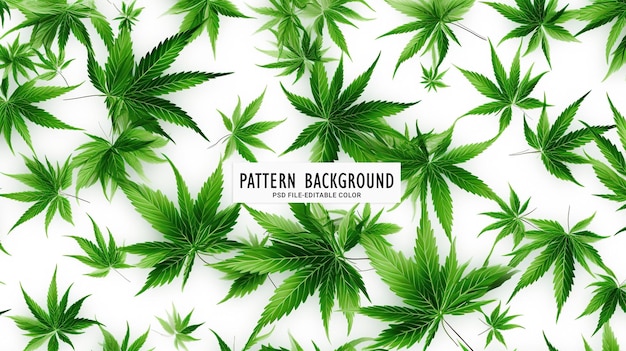 PSD cannabis leaf seamless pattern on white background