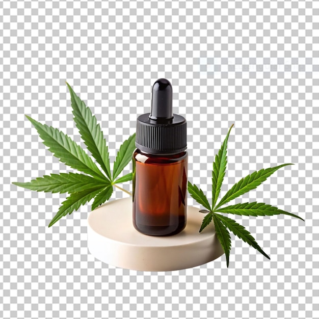 Cannabisolie-extracten in potten en groene cannabisbladeren png