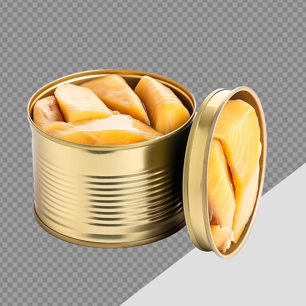 PSD canned bamboo shoots png isolated on transparent background