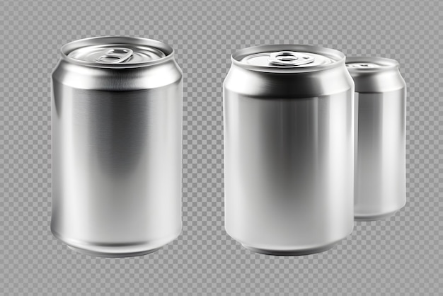 Canned drink packaging isolated on transparent background empty canned drink generative ai