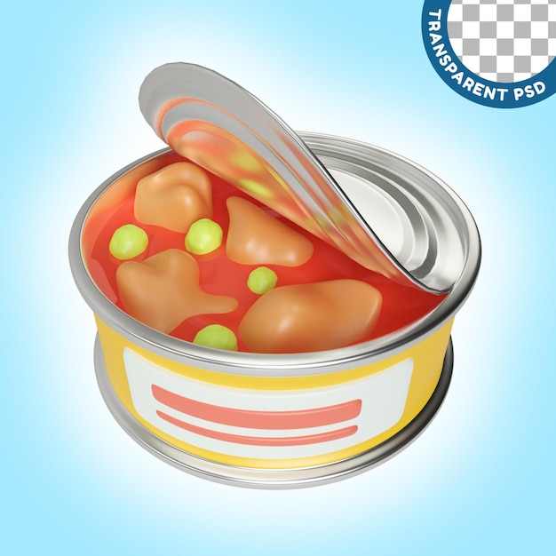 PSD 缶詰食品3dイラストアイコン