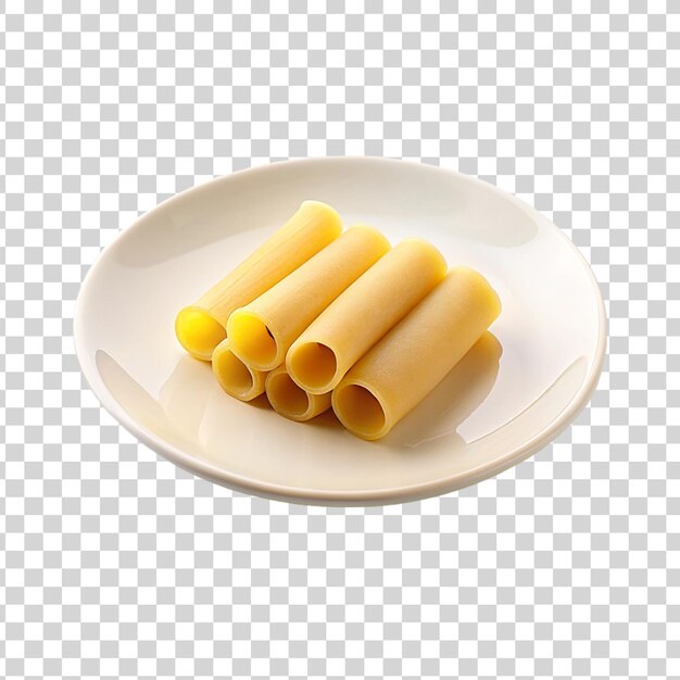 PSD cannelloni pasta on white plate on transparent background