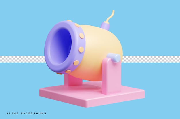 Cannon 3d icon render illustration Premium Psd