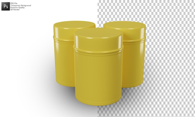 Cans illustration 3d design