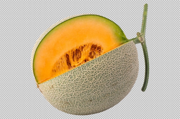 Cantaloupe meloen geïsoleerd op een transparante achtergrond