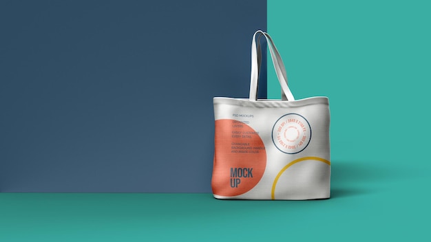 PSD canvas bag mockup design isolated